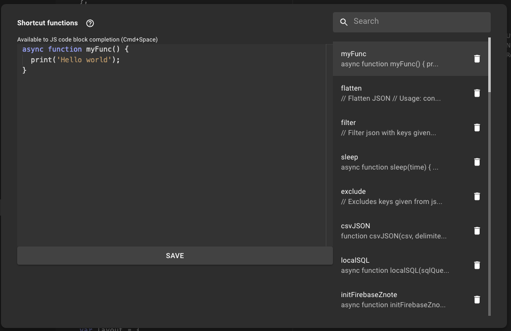Create function