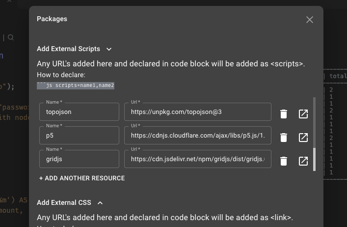 list JS scripts